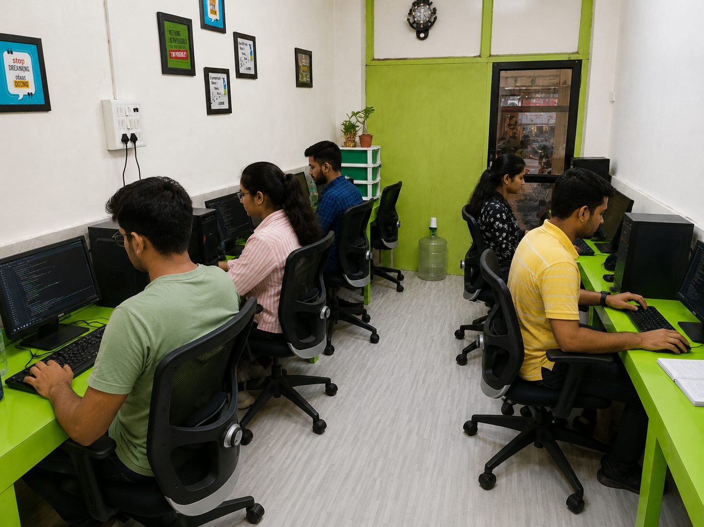 Students coding in the Code Nest computer lab, Kharghar