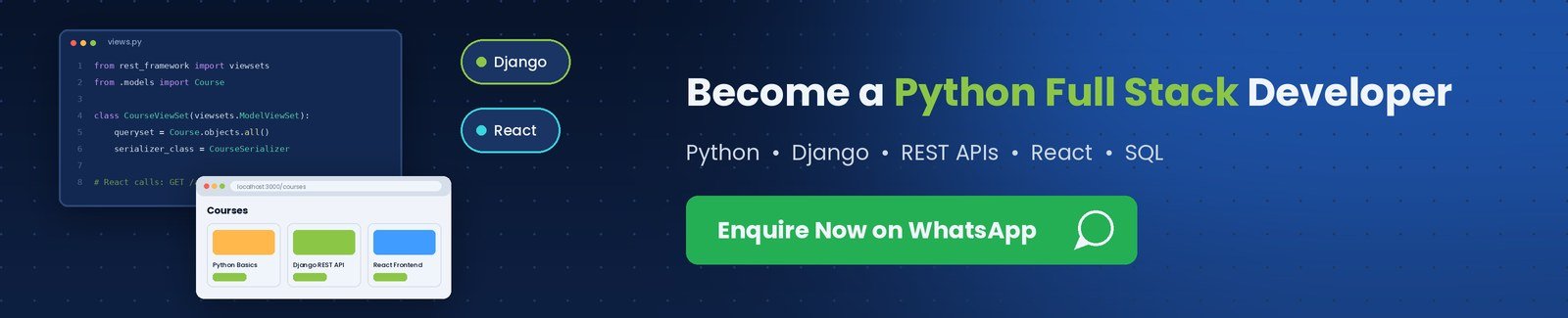 Become a Python Full Stack Developer – enquire on WhatsApp, Code Nest Kharghar